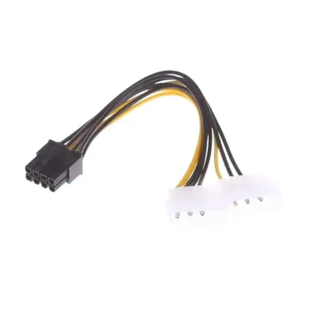 Dual 4Pin to 8 Pin GPU Adapter Molex Male to 8Pin Male Graphics Card Cable