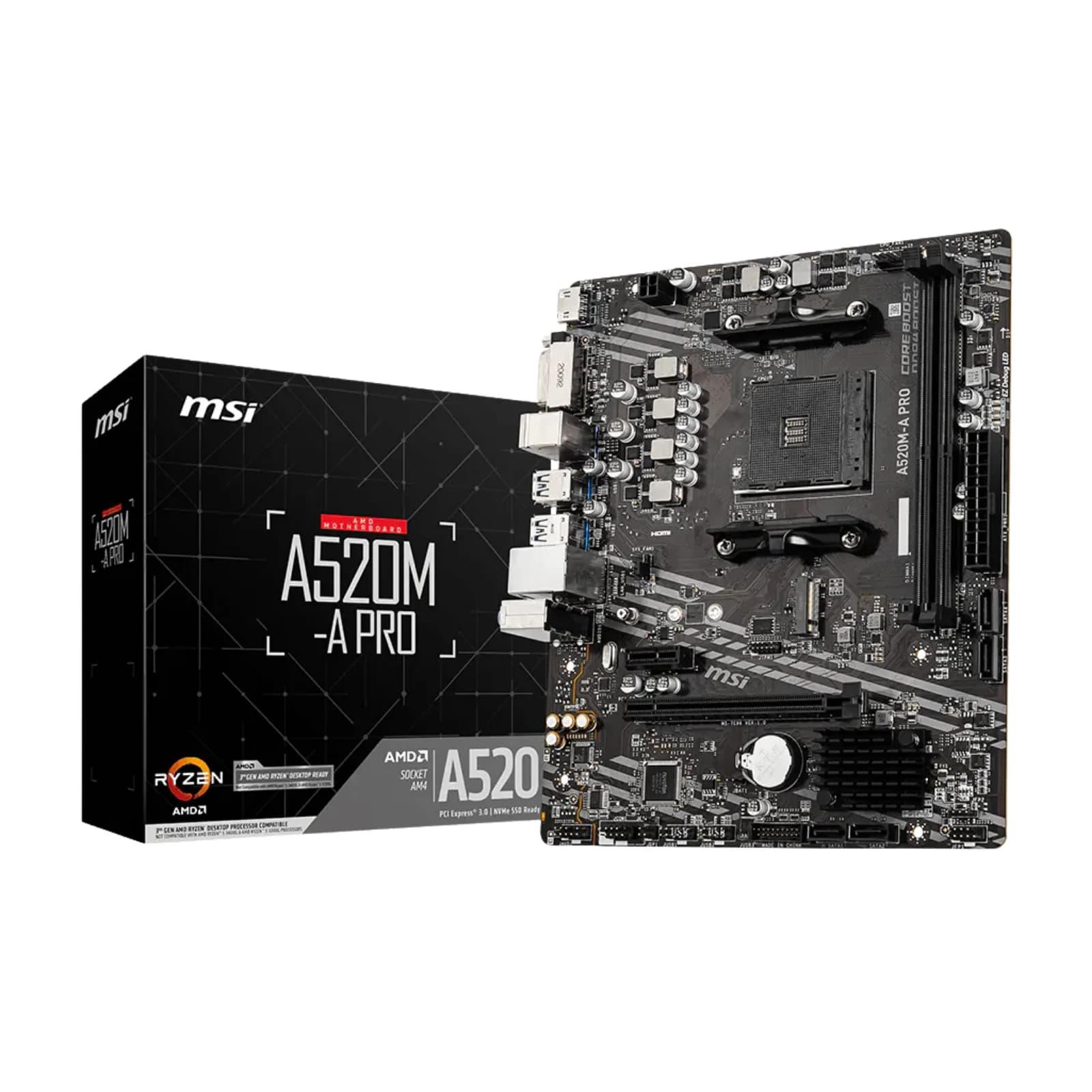 MSI A520M A PRO AM4 AMD Micro-ATX Motherboard
