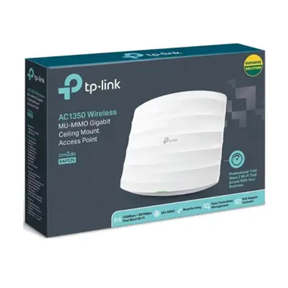 TP LINK EAP225 AC1350 DUEL-BAND GIGABIT CEILING MOUNT WIRELESS ACCESS POINT