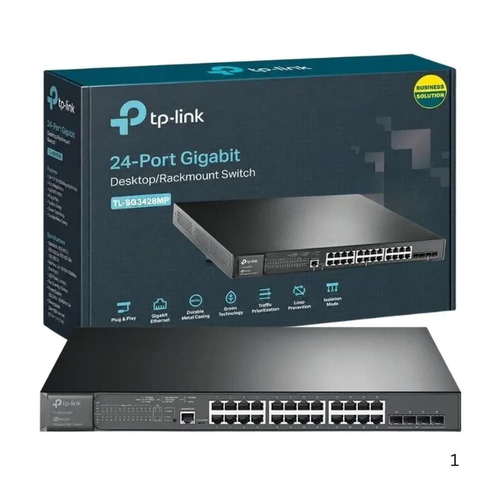 TP LINK TL-SG3428MP JET STREAM 28-PORT L2+ 24-PORT POE+ MANAGED GIGABIT SWITCH