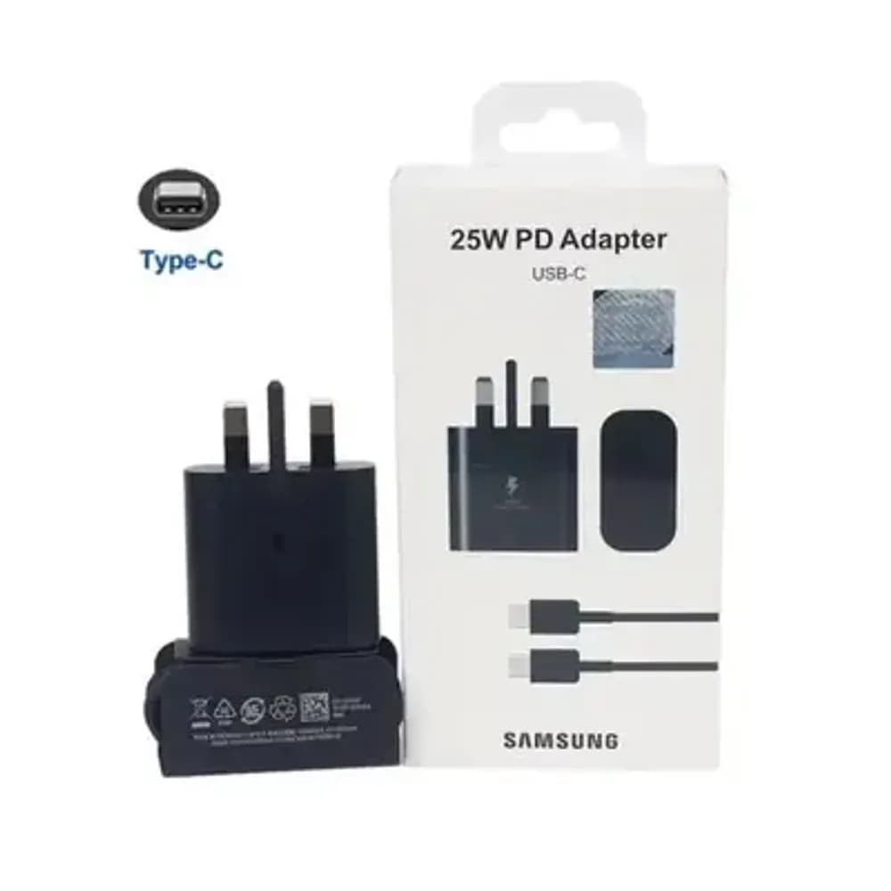 SAMSUNG 25W PD ADAPTER  USB-C TO USB-CABLE (3A) TRAVEL  ADAPTER 