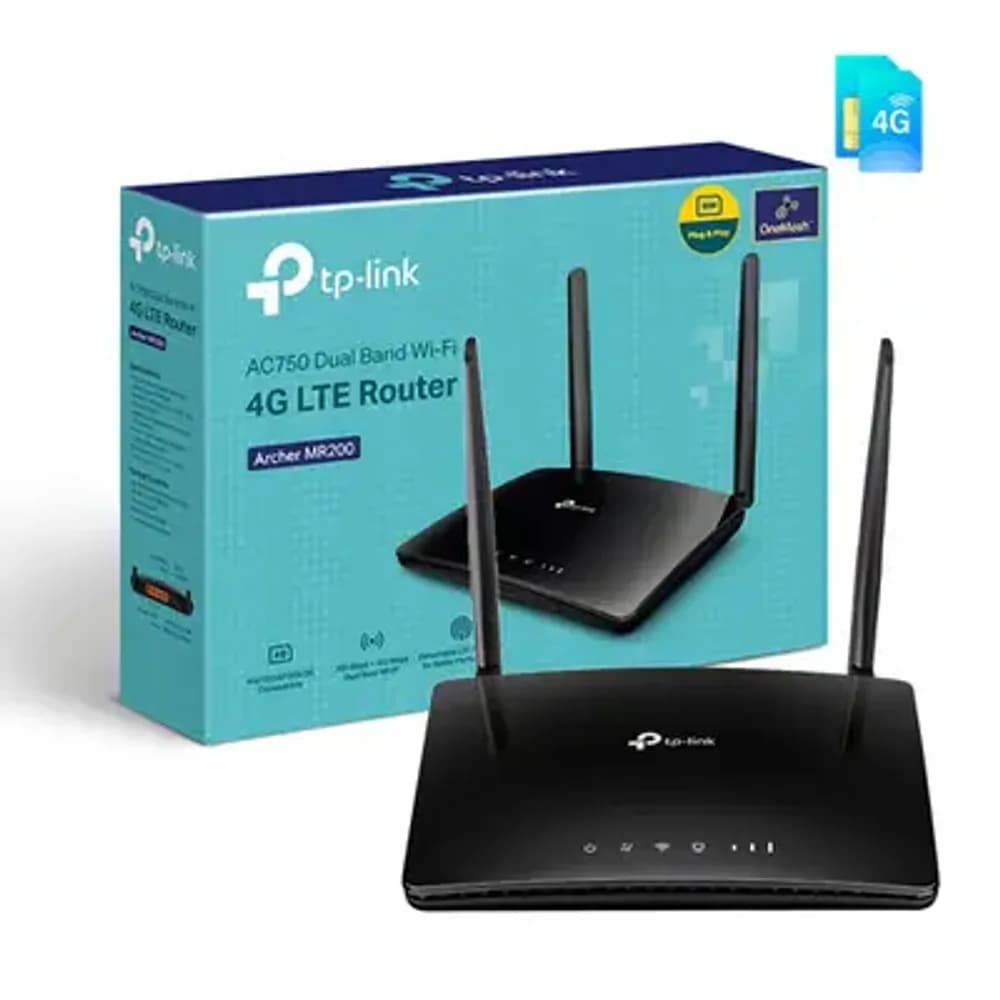 TP LINK MR200 AC750 DUAL BAND WIRELESS N ROUTER | 4G LTE WIFI ROUTER WITH 4G SIM SUPPORT