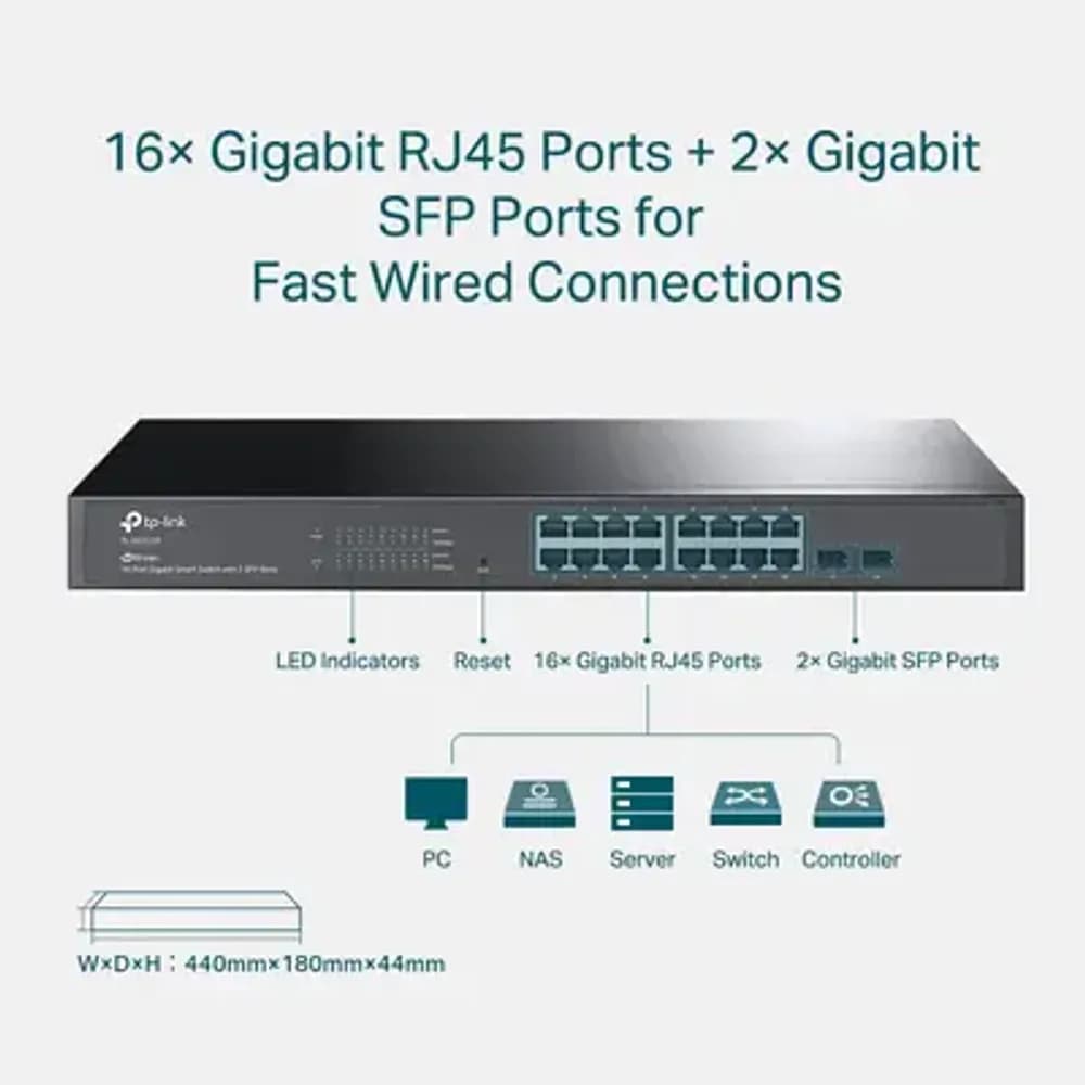 TP LINK TL-SG2218 16 PORT GIGABIT SMART MANAGED SWITCH