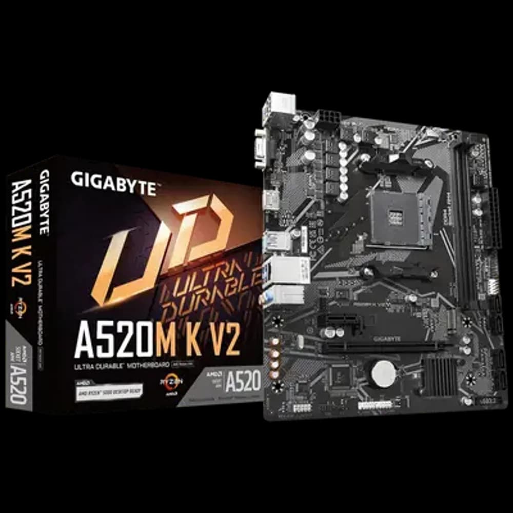 GIGABYTE A520M K V2 Supports AMD Ryzen™ 5000 / 5000 G-/ 4000 G-/3000/3000 G-Series Processors